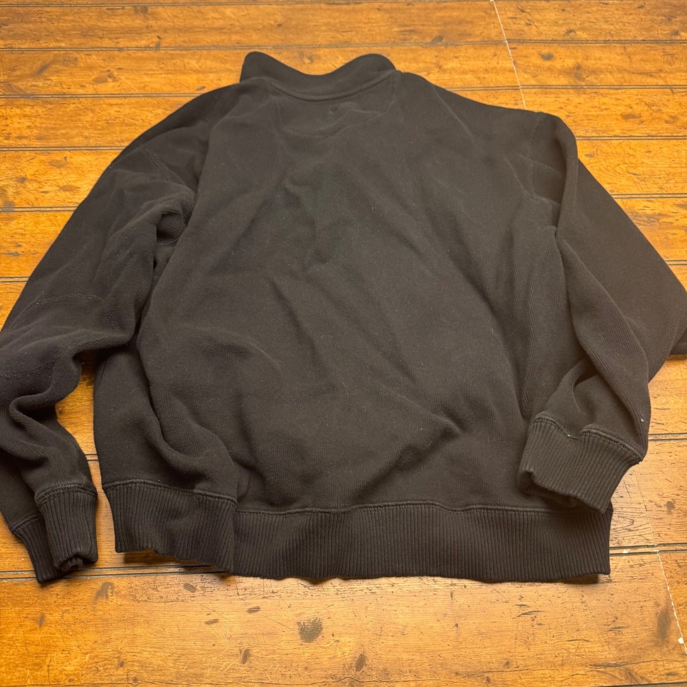 Paradise Collection Black Quarter Zip Pullover Sweatshirt Men's Large Cotton - Picture 6 of 7